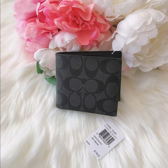 Coach Men’s Compact ID Signature wallet F74993 - Picture 7 of 11